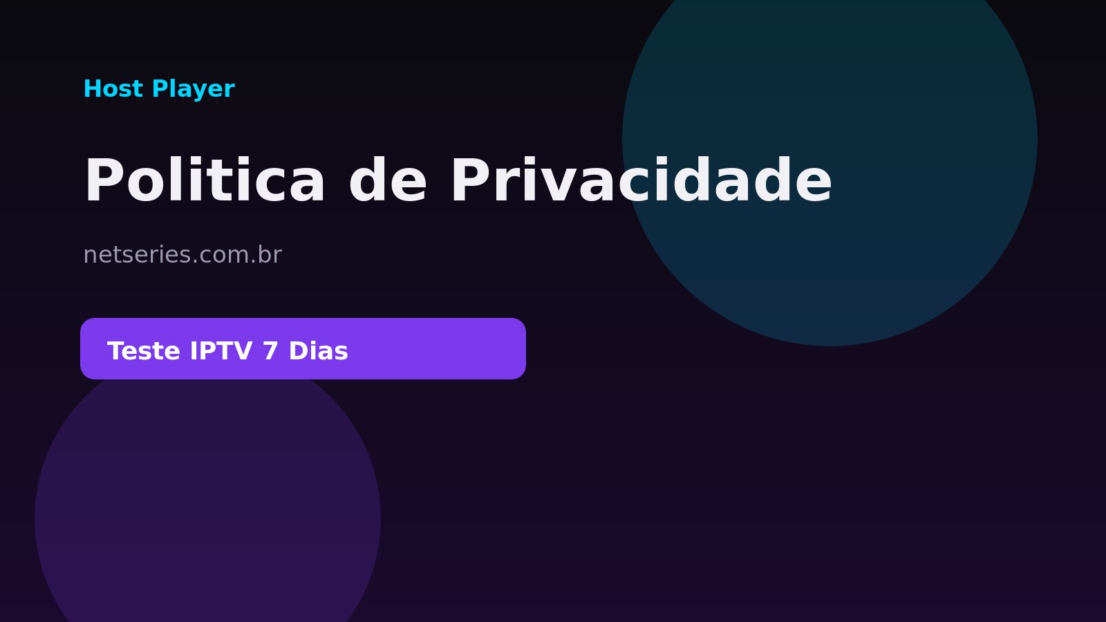 Politica de privacidade Host Player