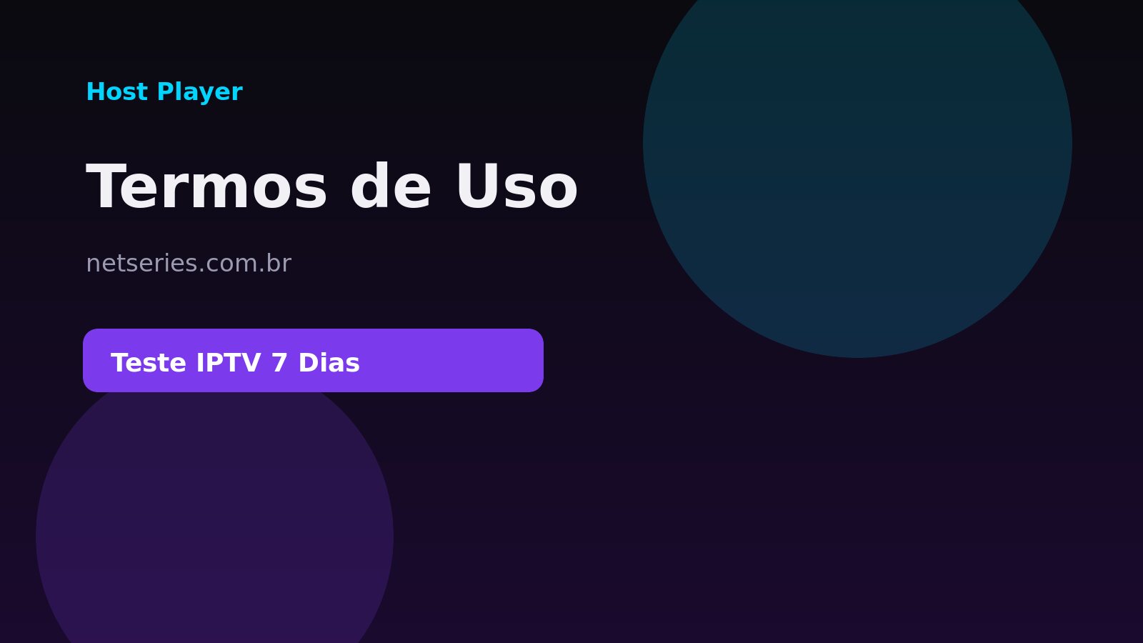 Termos de uso Host Player